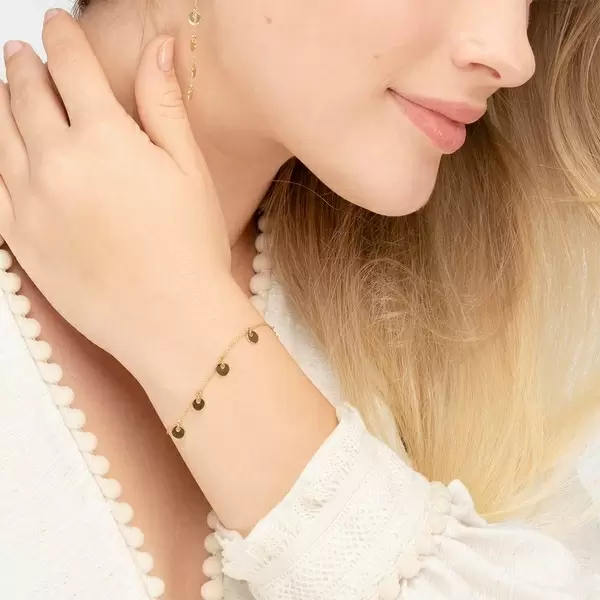 Leaf Jewelry Armkette Platelet, 14 K Gelbgold Räumungsverkauf
