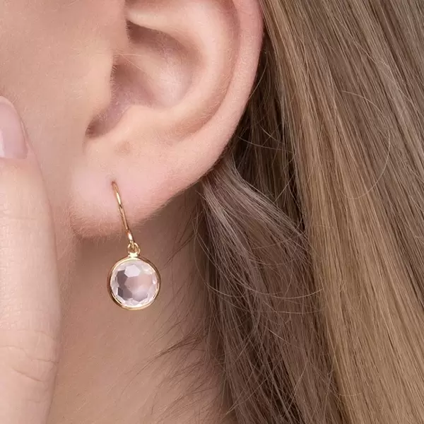 Leaf Jewelry Ohrringe Rosenquarz, 14 K Gelbgold Tägliche Deals