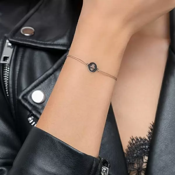 Leaf Jewelry Glücksbändchen Hand der Fatima, 14 K Weißgold, Beige Sonderangebote