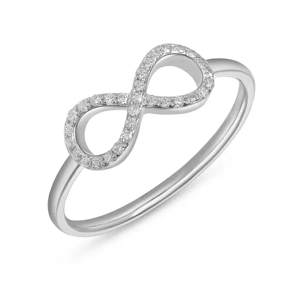 Leaf Jewelry Infinityring mit Diamanten, 18 K Weißgold Begrenzte Freigabe