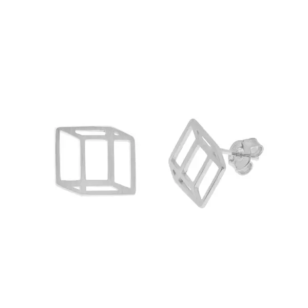 Leaf Jewelry Ohrstecker Cube matt, 925 Sterlingsilber Bis zu 55% Rabatt