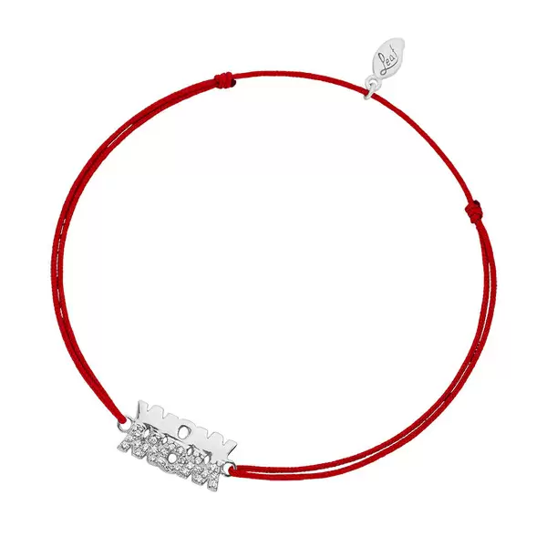 Leaf Jewelry Glücksarmband WOW MOM, 925 Sterlingsilber, Rot Kostenloser Versand international