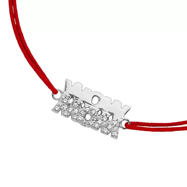 Leaf Jewelry Glücksarmband WOW MOM, 925 Sterlingsilber, Rot Kostenloser Versand international