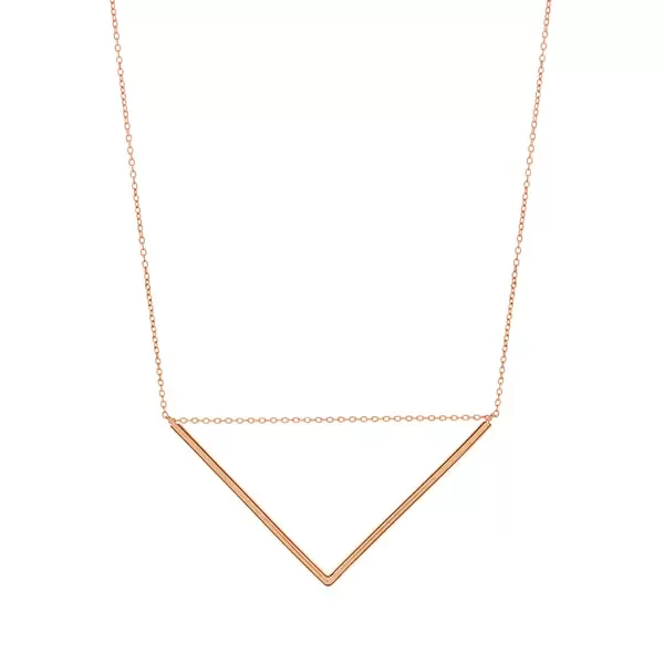 Leaf Jewelry Halskette Big Triangle, 18 K Rosegold vergoldet Im Verkauf