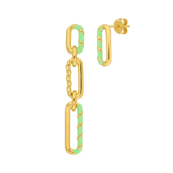 Leaf Jewelry Silber Ohrringe, Gelbgold, Neon Twist 2025