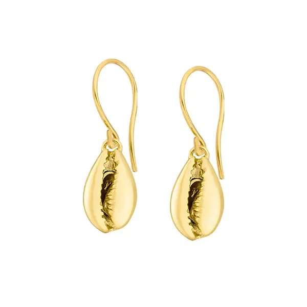 Leaf Jewelry Ohrhänger Cowrie Shell, 18 K Gelbgold vergoldet Online