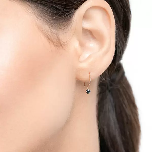 Leaf Jewelry Ohrringe Cabochon, Blaue Topas, 14 K Roségold Versandkostenfrei