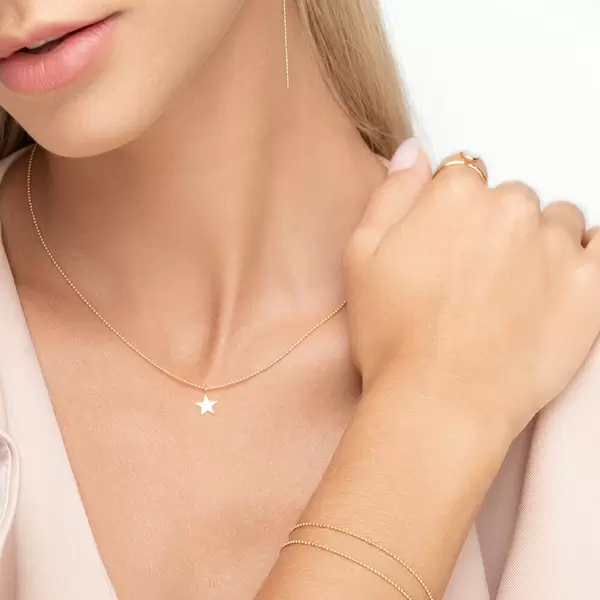 Leaf Jewelry Halskette STAR, 14 K Gelbgold Großer Ausverkauf