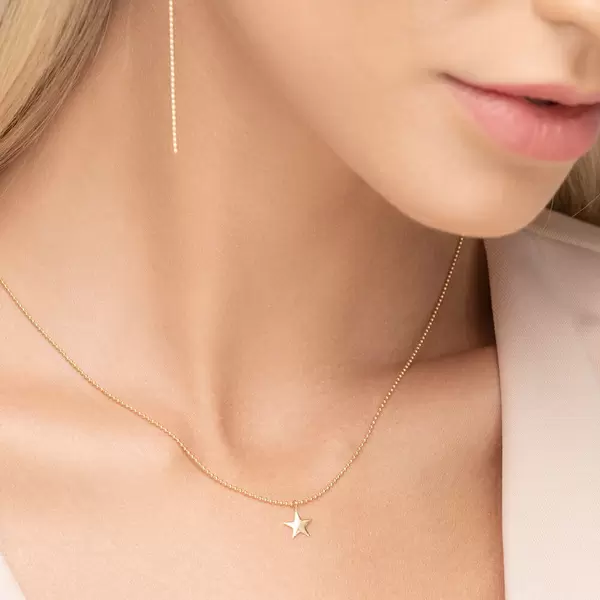 Leaf Jewelry Halskette STAR, 14 K Gelbgold Großer Ausverkauf