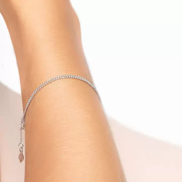 Leaf Jewelry Armkette Ball Chain Double, 14 K Weißgold Black Friday