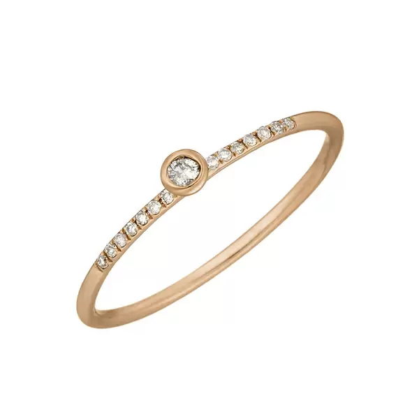 Leaf Jewelry Ring Petite, White Diamond, 14 K Rosegold Weihnachtsangebot