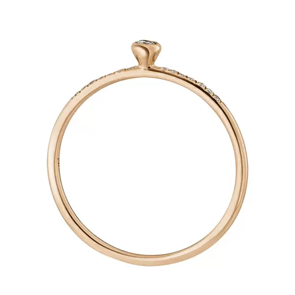 Leaf Jewelry Ring Petite, White Diamond, 14 K Rosegold Weihnachtsangebot