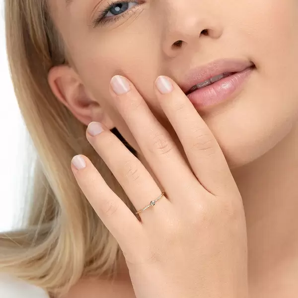 Leaf Jewelry Ring Petite, White Diamond, 14 K Rosegold Weihnachtsangebot