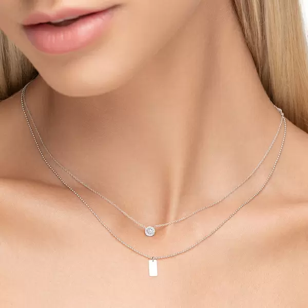 Leaf Jewelry Halskette Pavé II mit Diamanten, 18 K Weissgold Lagerräumung