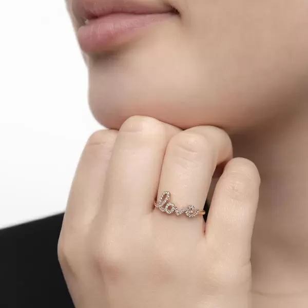 Leaf Jewelry Ring Love 18K Roségold mit Diamanten Neueste Mode