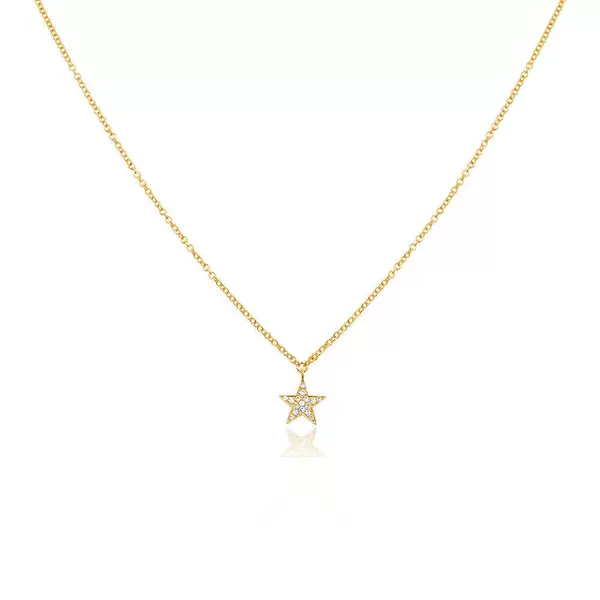 Leaf Jewelry Halskette Stern mit Diamanten, 18 K Gelbgold Sonderangebote