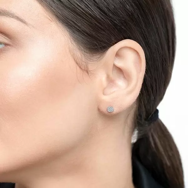 Leaf Jewelry Ohrringe Pavé mit Diamanten, 18 K Weßgold Super Sparpreis
