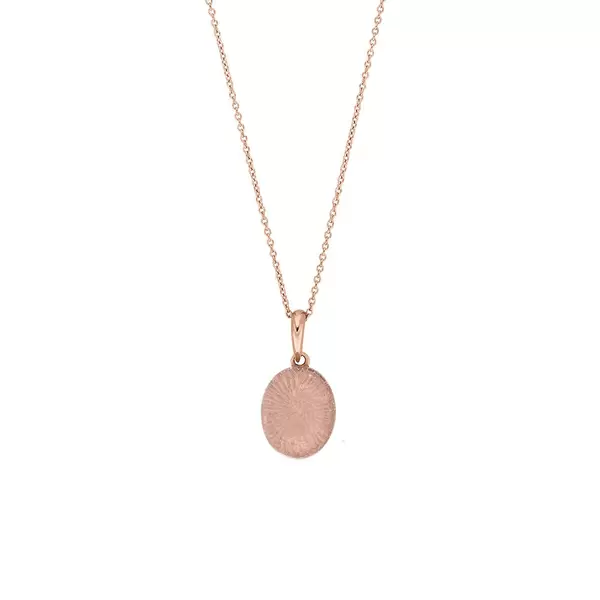 Leaf Jewelry Halskette Cabochon II, 14 K Rosegold, Rosenquarz JETZT KAUFEN