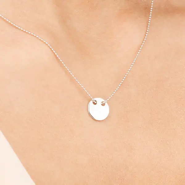 Leaf Jewelry Halskette Plate, 14 K Weißgold Letzter Tag