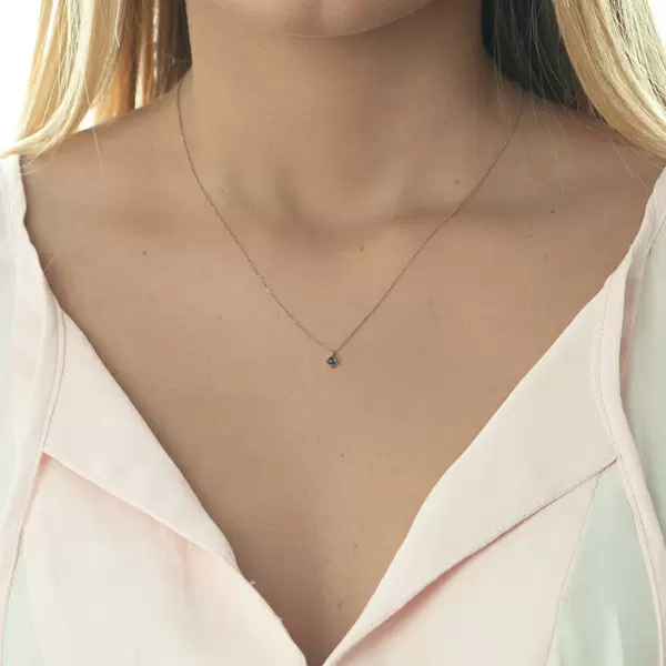 Leaf Jewelry Halskette Cabochon, Blauer Topas, 14 K Roségold Bis zu 60% Rabatt