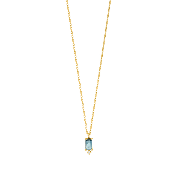 Leaf Jewelry Halskette London Blue Topas, 14K Gelbgold Bis zu 65% Rabatt