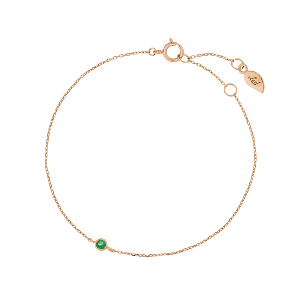 Leaf Jewelry Armkette Smaragd, 14K Rosegold Nur noch ein Tag übrig