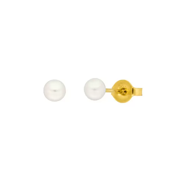 Leaf Jewelry Ohrstecker Perle, 4mm, 14 K Gelbgold Super Rabatt