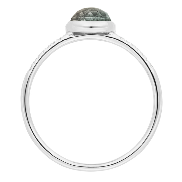 Leaf Jewelry Ring Labradorit mit Diamanten, 14K Weißgold Clearance-Verkauf