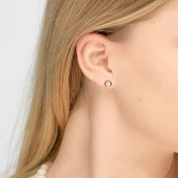 Leaf Jewelry Ohrstecker Circle, 14 K Weissgold 50% Rabatt für begrenzte Zeit