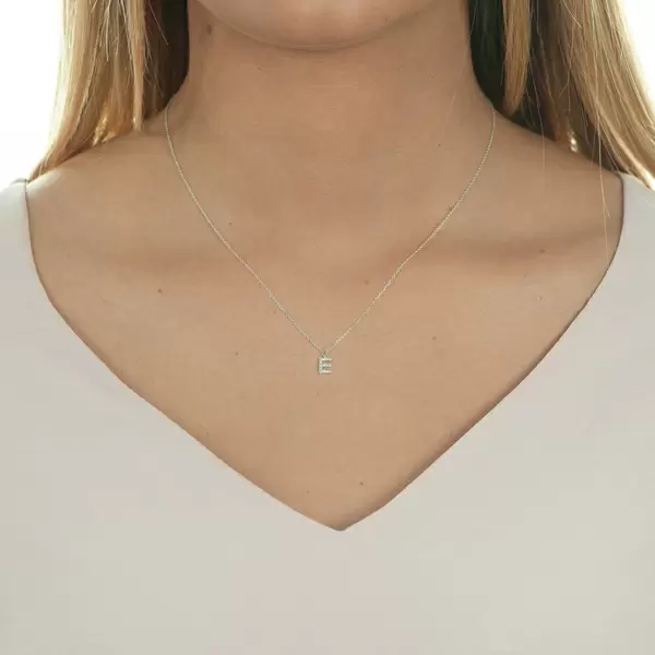 Leaf Jewelry Halskette Letter "E", 14 K Weißgold mit Diamanten Angebote