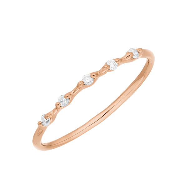 Leaf Jewelry Ring mit 5 Diamanten, 14K Rosegold Hotsell