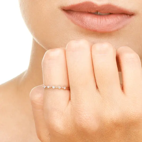 Leaf Jewelry Ring mit 5 Diamanten, 14K Rosegold Hotsell