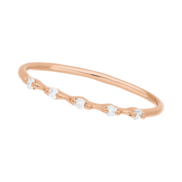 Leaf Jewelry Ring mit 5 Diamanten, 14K Rosegold Hotsell