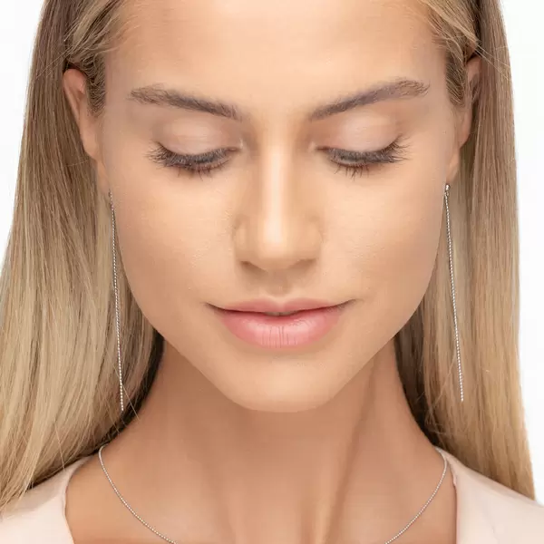 Leaf Jewelry Ohrringe Ball Chain, 14 K Weißgold Blitzverkäufe