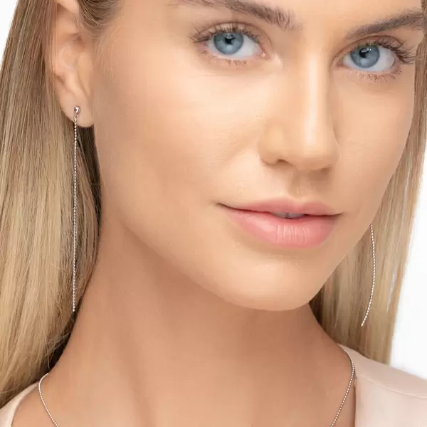Leaf Jewelry Ohrringe Ball Chain, 14 K Weißgold Blitzverkäufe