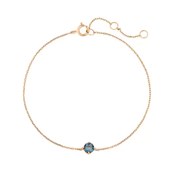Leaf Jewelry Armkette Cabochon, Blue Topaz, 14 K Rosegold Fabrikpreis