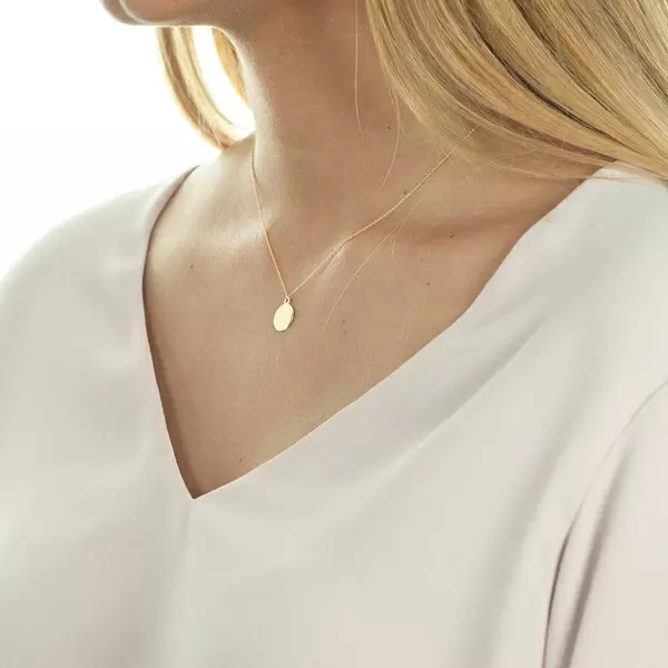 Leaf Jewelry Halskette Plate, 14 K Gelbgold Sonderangebot