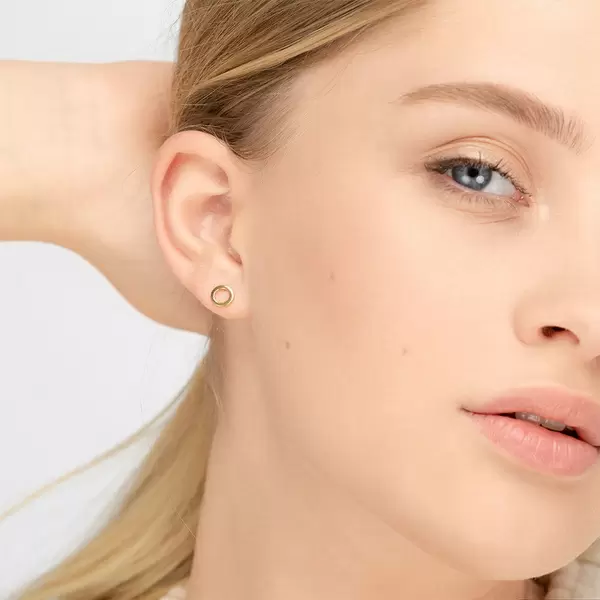 Leaf Jewelry Ohrstecker Circle, 14 K Gelbgold Flash Sale