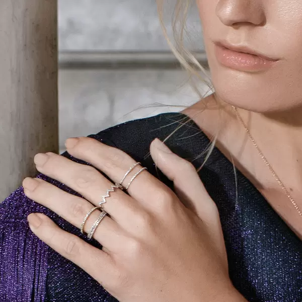 Leaf Jewelry Ring Flash mit Diamanten, 18 K Gelbgold Exklusivangebot