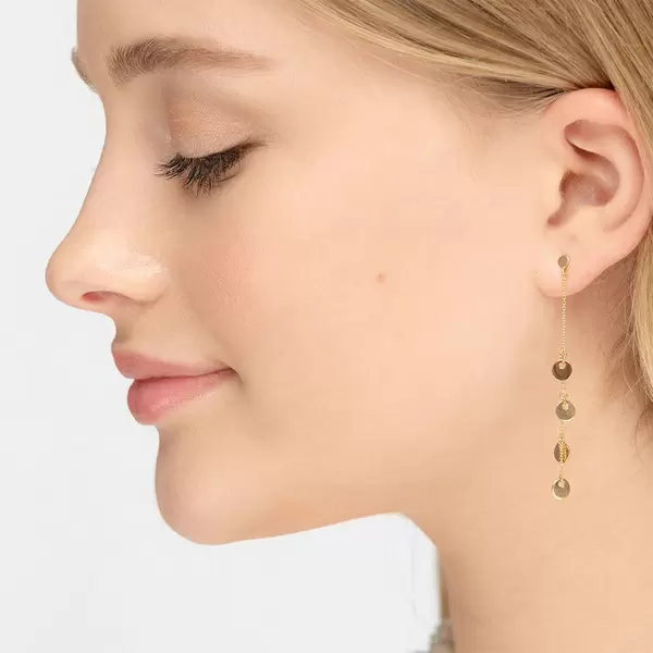 Leaf Jewelry Ohrringe Platelet Kette, 14 K Gelbgold Valentinstagsangebot