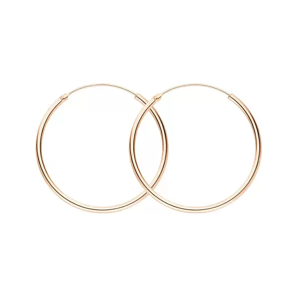 Leaf Jewelry Creole Rund L, 40mm, 14 K Rosegold Heißer Verkauf