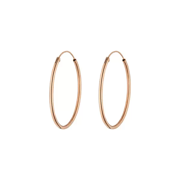 Leaf Jewelry Creole Rund L, 40mm, 14 K Rosegold Heißer Verkauf