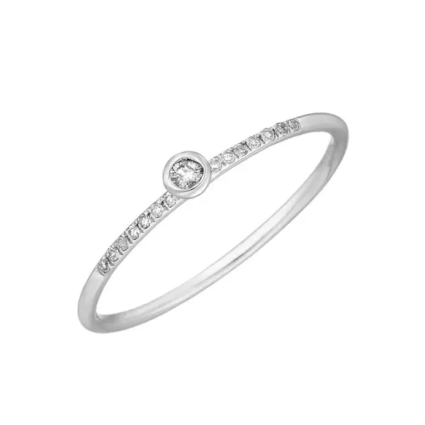 Leaf Jewelry Ring Petite, White Diamond, 14 K Weißgold Top Angebot