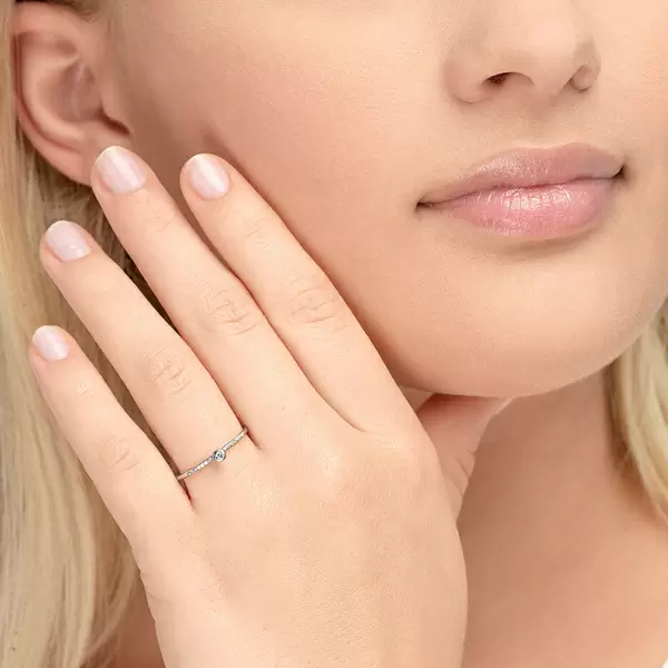 Leaf Jewelry Ring Petite, White Diamond, 14 K Weißgold Top Angebot