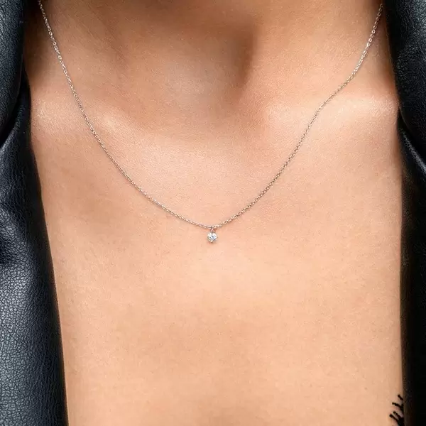 Leaf Jewelry Halskette Pure Diamant, 18 K Weißgold Online Outlet
