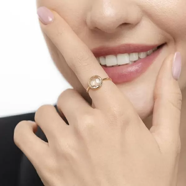 Leaf Jewelry Ring Grüner Amethyst, 14 K Gelbgold, Blitzangebot