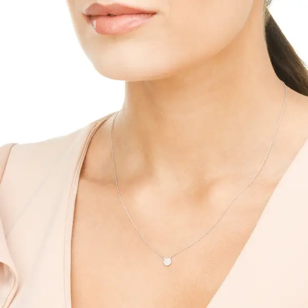 Leaf Jewelry Halskette Pavé mit Diamanten, 18 K Weissgold Tiefpreis