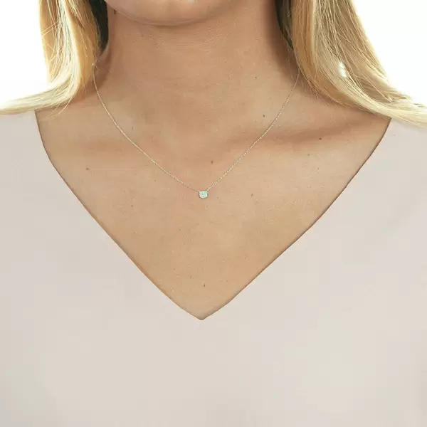 Leaf Jewelry Halskette Pavé mit Diamanten, 18 K Weissgold Tiefpreis