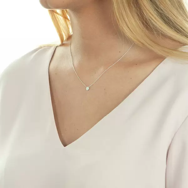 Leaf Jewelry Halskette Pavé mit Diamanten, 18 K Weissgold Tiefpreis