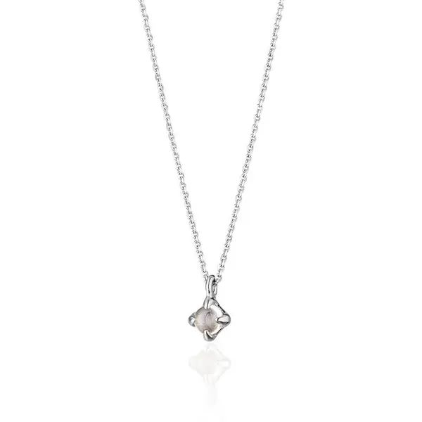 Leaf Jewelry Halskette Cabochon, Mondstein, 14 Weißgold JETZT KAUFEN